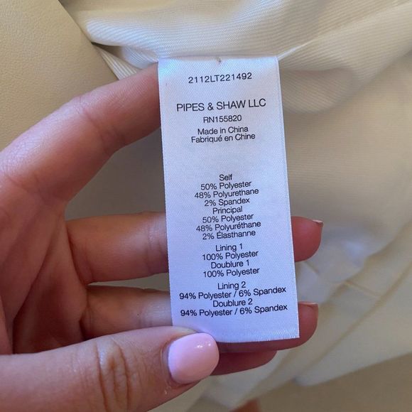 Veronica Beard Miller Dickey Faux Leather Jacket Blazer in Ecru - Size 2 - Picture 9 of 16